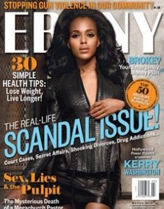 Cover of Ebony Magazine with white background